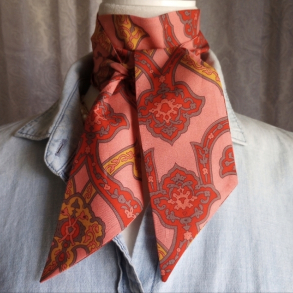 Liberty of London Accessories - Liberty Art Fabric Skinny Scarf Organic Cotton Jimi Paisley Red Hendrix 60s 70s